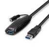 Lindy 43156 aktiivinen USB 3.0 -jatkokaapeli, USB-A-uros USB-A-naaraaseen, 10 m, USB 3.2 Gen 1, 5 Gbit/s, musta
