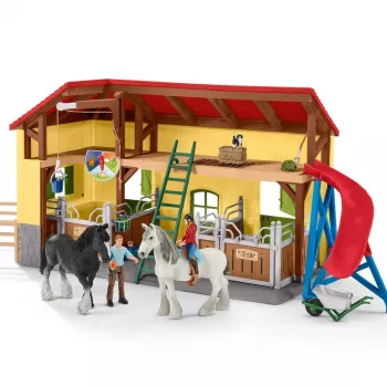 schleich FARM WORLD hevostalli, maatila, maatilan eläimet / maatilalelut, 3 vuotta, monivärinen, muovi