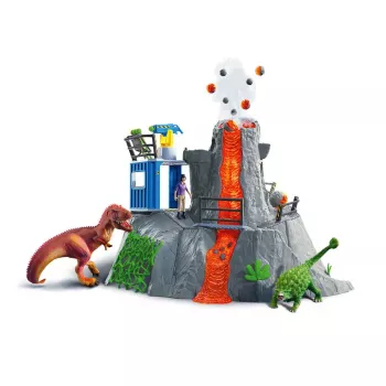 Schleich dinosaurus tulivuoren tutkimusretken tukikohta monivärinen 42564