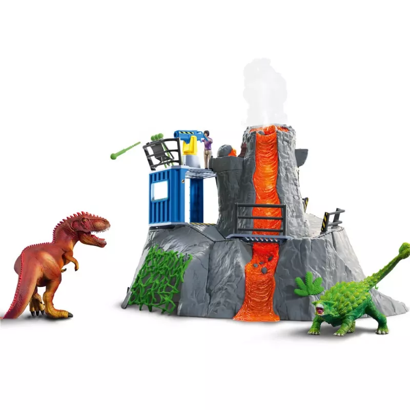 Schleich dinosaurus tulivuoren tutkimusretken tukikohta monivärinen 42564