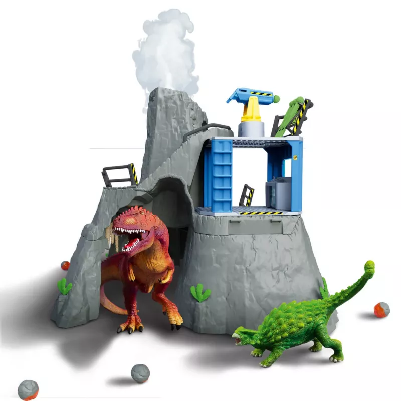 Schleich dinosaurus tulivuoren tutkimusretken tukikohta monivärinen 42564