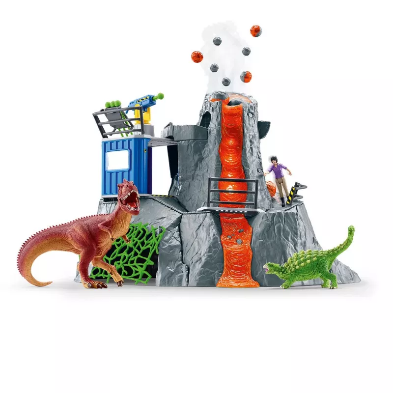 Schleich dinosaurus tulivuoren tutkimusretken tukikohta monivärinen 42564