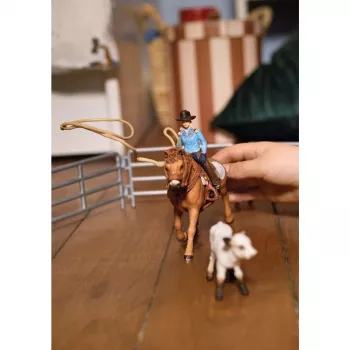schleich Cowgirl Team Roping Fun, 3 vuosi/vuotta, monivärinen