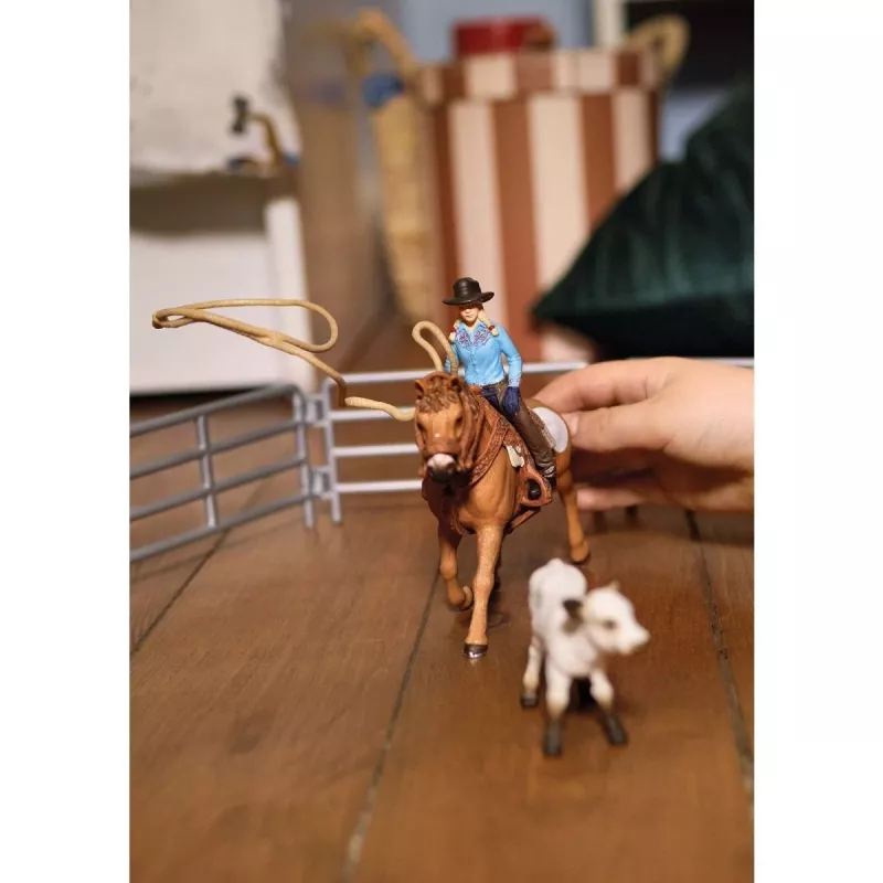 schleich Cowgirl Team Roping Fun, 3 vuosi/vuotta, monivärinen