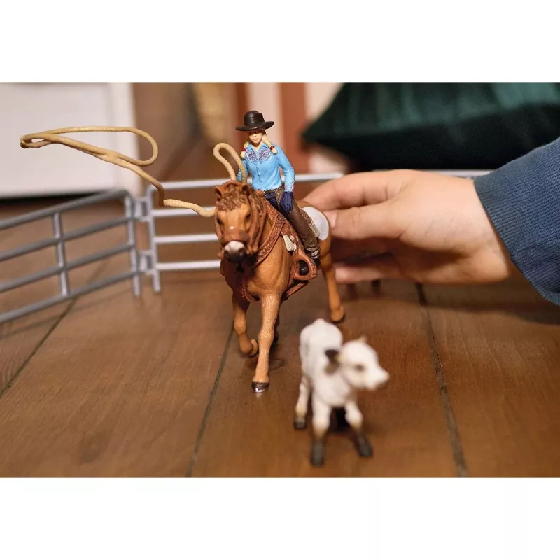 schleich Cowgirl Team Roping Fun, 3 vuosi/vuotta, monivärinen