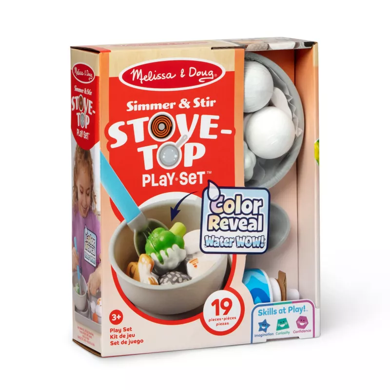 Melissa & Doug Simmer & Stir liesileikkisarja Water WOW Color Reveal -leikkiruoka-aterimilla, esikoululelu 3-vuotiaille