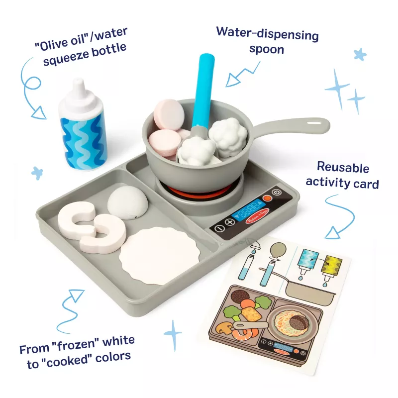 Melissa & Doug Simmer & Stir liesileikkisarja Water WOW Color Reveal -leikkiruoka-aterimilla, esikoululelu 3-vuotiaille