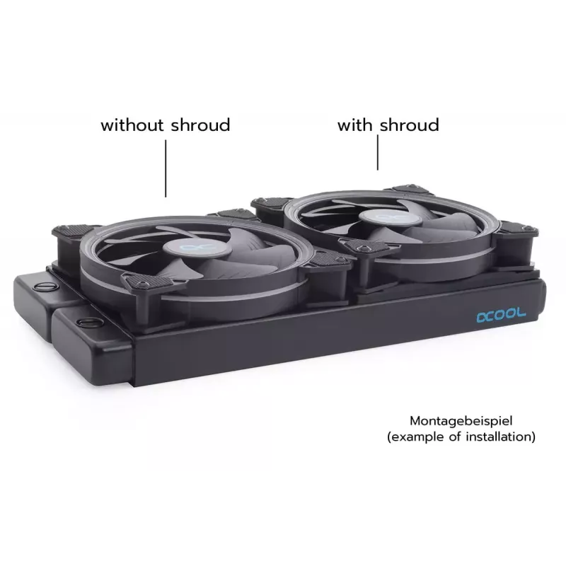 Jäähdytysjärjestelmä Alphacool 24831 silikoni musta 14 cm tuuletin
