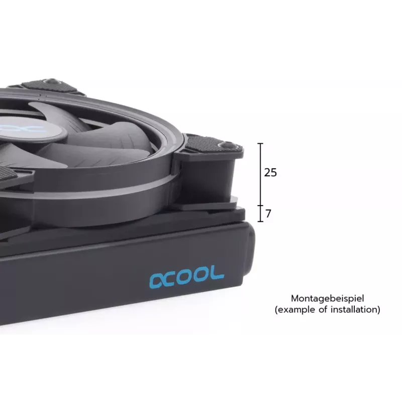 Jäähdytysjärjestelmä Alphacool 24831 silikoni musta 14 cm tuuletin