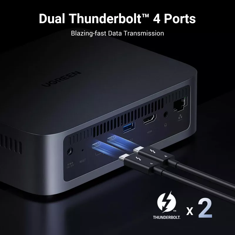 Ugreen DXP480T Plus NAS Desktop Intel® Core™ i5 8 GB DDR5 harmaa
