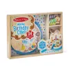 Melissa & Doug syntymäpäiväkakku – puiset leikkiruoat sekoituskoristeilla ja 7 kynttilällä