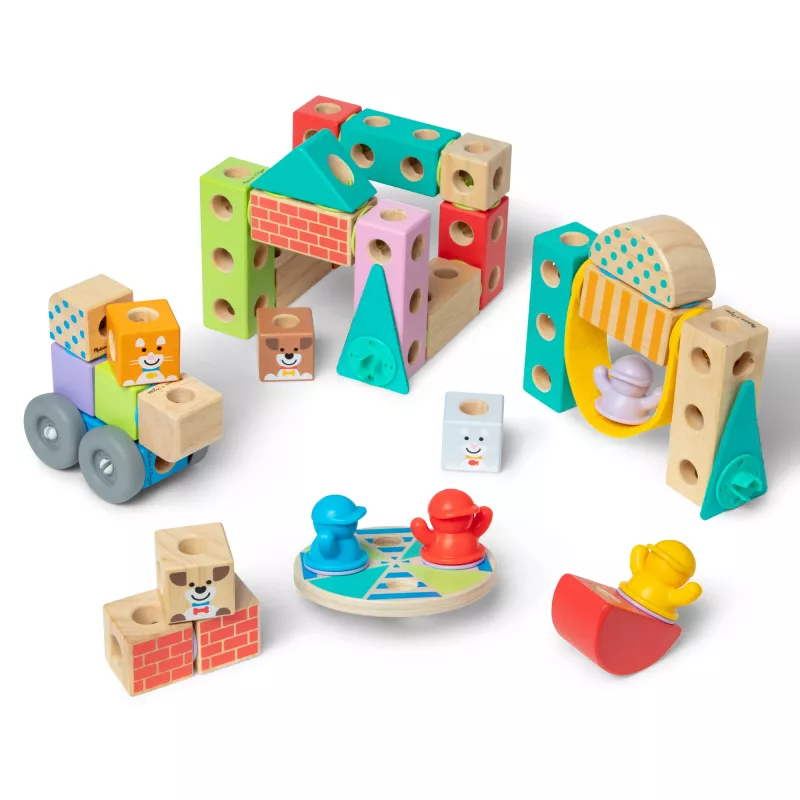 Melissa & Doug MDT BBN Blockables Town Pyst GML, 2 vuosi(a), 73 kpl, muovi, puu