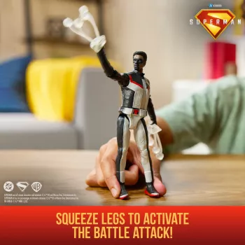 DC Comics, SUPERMAN, Mr. Terrific, Epic Strike toimintafiguuri, 15 cm, aito elokuvasuunnittelu, sisältää 2 lisäosaa, lelu pojille ja tytöille 4 vuodesta alkaen