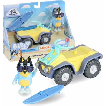 Moose Toys Bluey S9 figuuri & ajoneuvosetti rantakvad Bandit