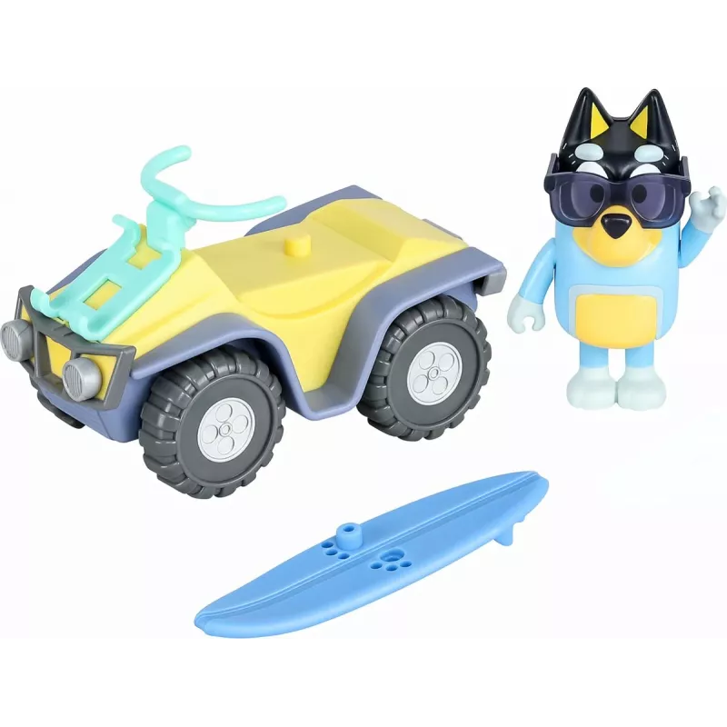 Moose Toys Bluey S9 figuuri & ajoneuvosetti rantakvad Bandit