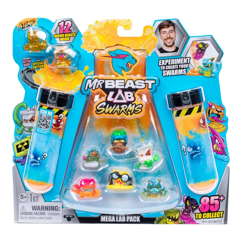 Moose Toys MrBeast Lab Swarms II Atomic 12 kpl:n pakkaus, 5 vuotta, monivärinen