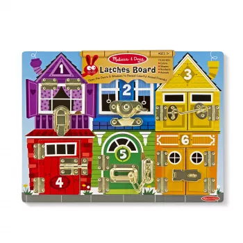 Melissa & Doug MDT MSK Latches Board Display GML, 3 v, puu, monivärinen