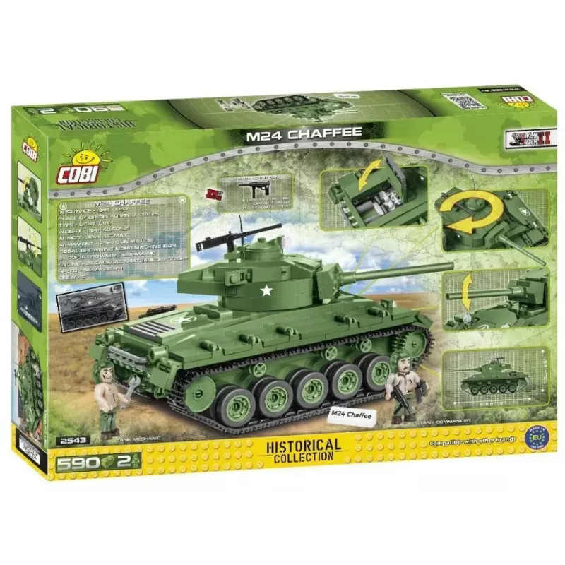 Rakennuspalikat panssarivaunu Cobi M24 Chaffee malli mittakaavassa 1:35, Cobi-2543