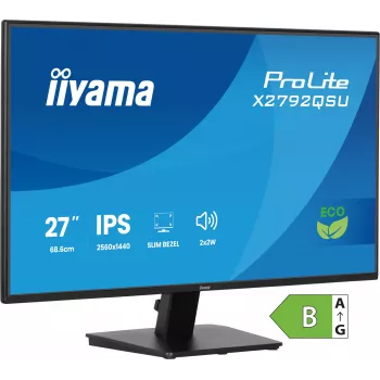 iiyama ProLite X2792QSU-B1 tietokonenäyttö 68,6 cm (27 tuumaa) 2560 x 1440 pikseliä Quad HD LED musta
