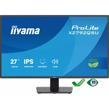 iiyama ProLite X2792QSU-B1 tietokonenäyttö 68,6 cm (27 tuumaa) 2560 x 1440 pikseliä Quad HD LED musta