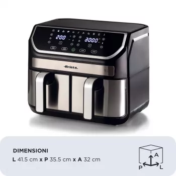 Kiertoilmakypsennin Ariete 4625/00 9 l 2100 W musta hopea