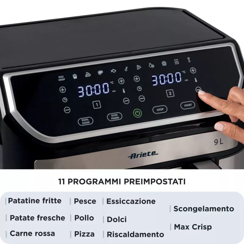 Kiertoilmakypsennin Ariete 4625/00 9 l 2100 W musta hopea