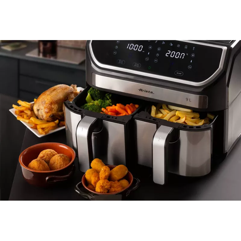 Kiertoilmakypsennin Ariete 4625/00 9 l 2100 W musta hopea