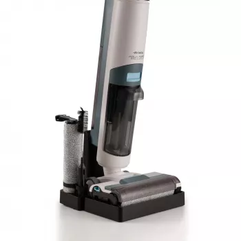 Ariete 2483 Aqua Force Wash & Vacuum, älykäs pölynimuri, langaton lattiapuhdistin, akku, imuroi ja pyyhkii, lemmikkieläinten karvat, kuiva ja märkä lika, 700 ml tilavuus, tarvikkeet mukana