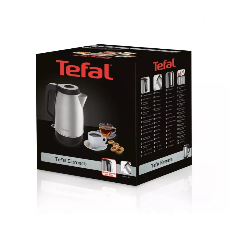 Tefal KI280D vedenkeitin 1,7 l 2 400 W musta, ruostumaton teräs