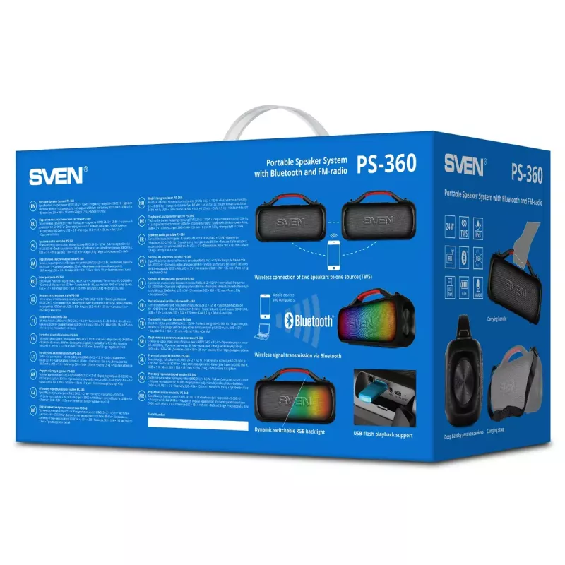 Mono kannettava kaiutin SVEN PS-360 musta