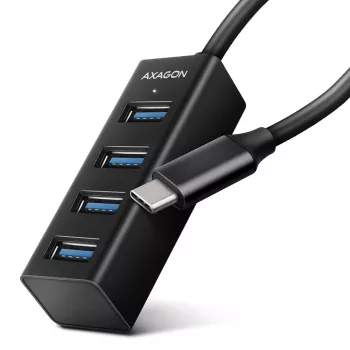 Pienoismalli metallinen USB-C 3.2 Gen 1 -keskitin AXAGON HUE-M1C