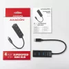 Pienoismalli metallinen USB-C 3.2 Gen 1 -keskitin AXAGON HUE-M1C