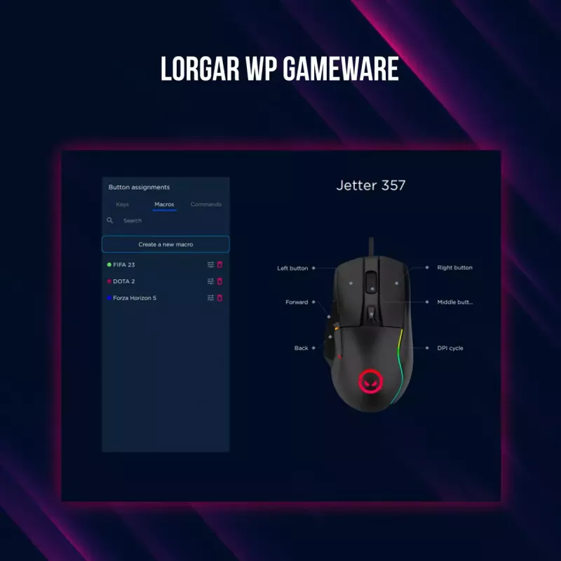 Hiiri Lorgar Jetter 357 Gaming optinen oikeakätinen