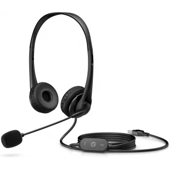 HP Stereo USB Headset G2, johdollinen, toimisto/callcenter, 90 g, kuulokemikrofoni, musta