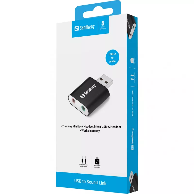 USB - äänisovitin Sandberg USB to Sound Link