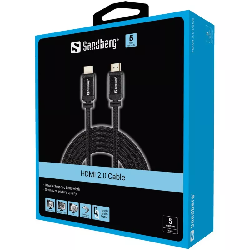 HDMI-kaapeli Sandberg HDMI 2.0 19M-19M 5 m