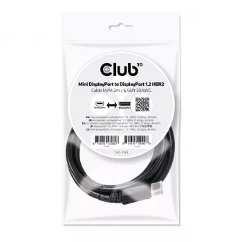 CLUB3D Mini DisplayPort - DisplayPort 1.2 M/M 2 m kaapeli