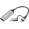 Sandberg HDMI Capture Link - USB-C/A, HDMI Type A (Standard), USB Type-A + USB Type-C, naaras, uros, suora, suora