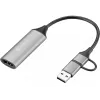 Sandberg HDMI Capture Link - USB-C/A, HDMI tyyppi A (Standard), USB Type-A + USB Type-C, naaras, uros, suora, suora