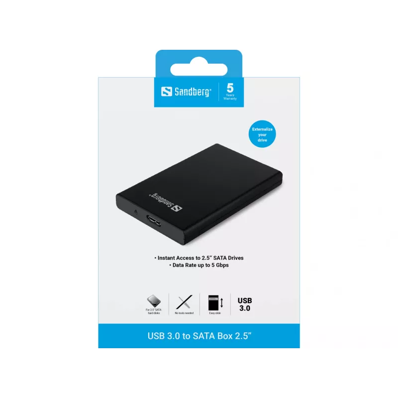 HDD/SSD-kotelo Sandberg USB 3.0 to SATA Box 2.5''