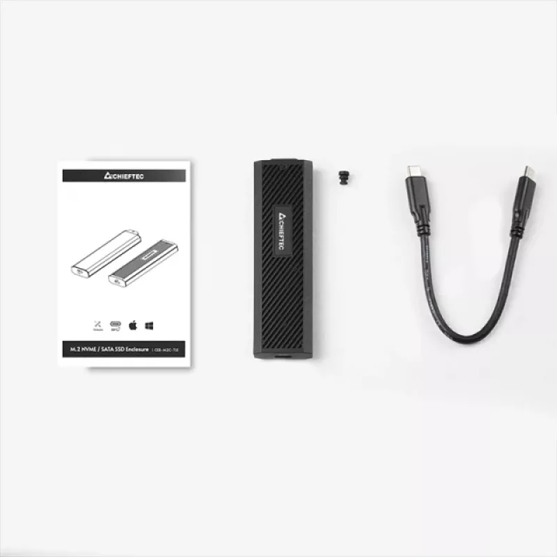 Chieftec CEB-M2C-TLE - muistikotelo - M.2 - M.2 NVMe Card - USB 3.2 (Gen 2)