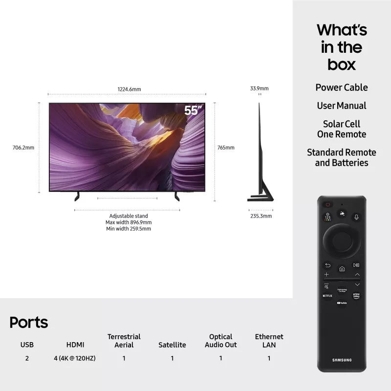 Samsung QE55S85FAUXXH TV 139,7 cm (55 inch) 4K Ultra HD älytelevisio Wi-Fi musta