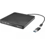 Sandberg USB-C/A DVD-asema, musta, tarjotin, pöytäkone/kannettava, DVD Super Multi DL, USB Type-C, CD-R, CD-ROM, CD-RW, DVD+R DL, DVD-R, DVD-R DL, DVD-RAM, DVD-ROM, DVD-RW