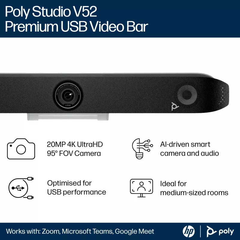 HP Poly Studio V52 USB-videopalkki