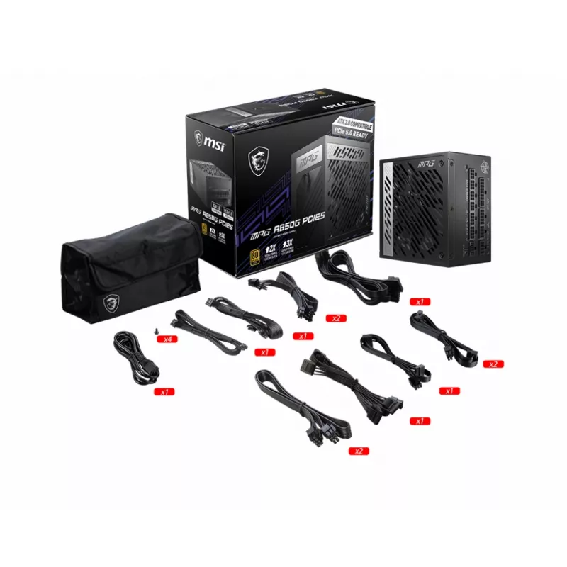 MSI MPG A850G PCIE5 virtalähde 850 W 24-pin-ATX ATX musta