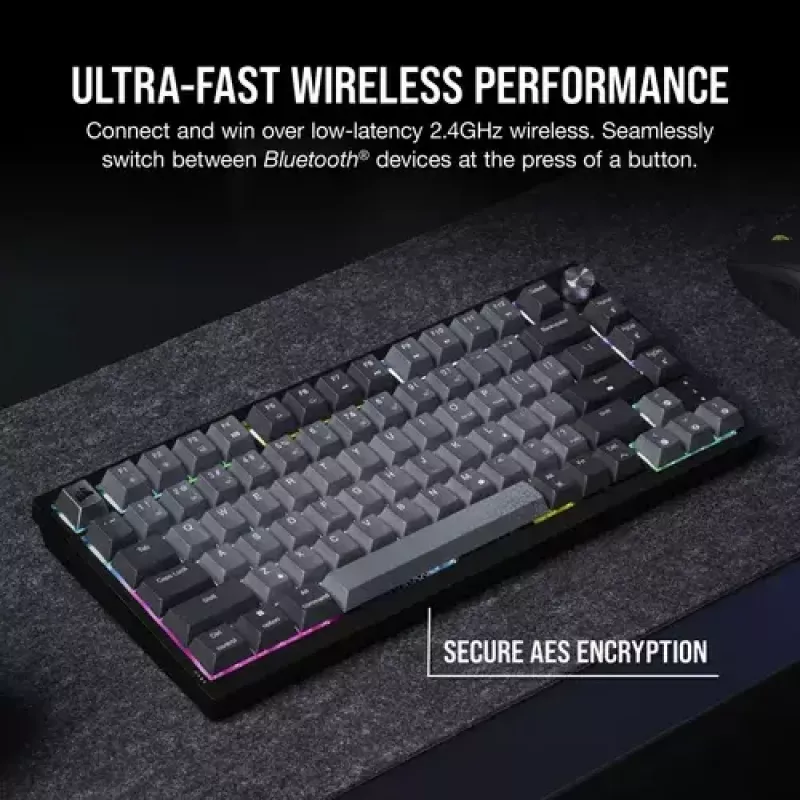 Mekaaninen pelinäppäimistö Corsair K65 PLUS WIRELESS RGB Wireless USB musta