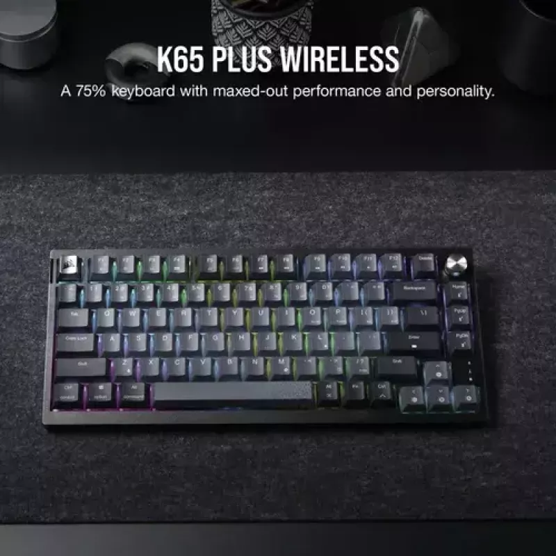 Mekaaninen pelinäppäimistö Corsair K65 PLUS WIRELESS RGB Wireless USB musta