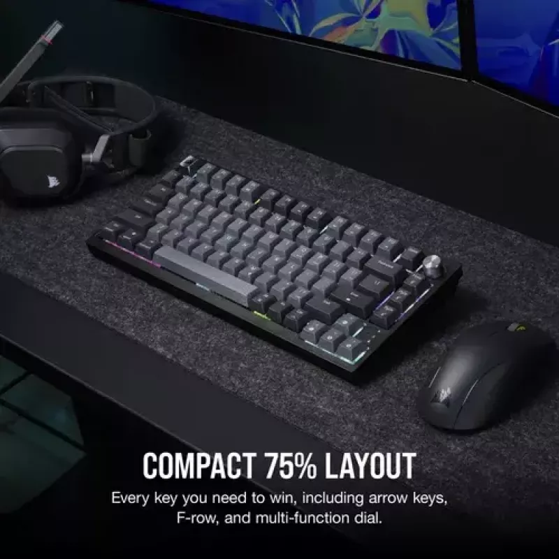 Mekaaninen pelinäppäimistö Corsair K65 PLUS WIRELESS RGB Wireless USB musta
