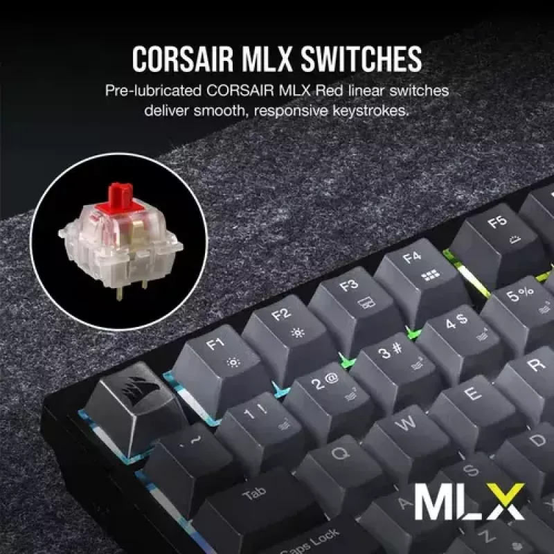 Mekaaninen pelinäppäimistö Corsair K65 PLUS WIRELESS RGB Wireless USB musta