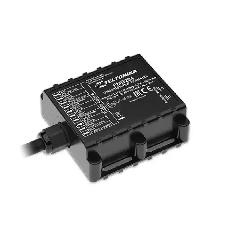 GPS-seuranta Teltonika FMB204 yleinen musta Single SIM 1800 mAh